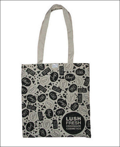 Black Printed Cotton Carrier Bag