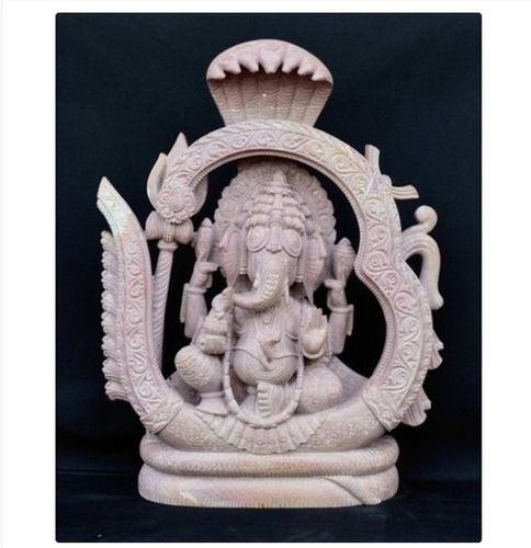 Eco-Friendly Red Stone Lord Ganesh Statue