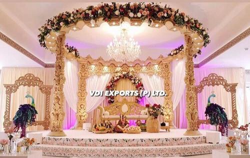 Wooden Theme Fiber Wedding Style Mandaps