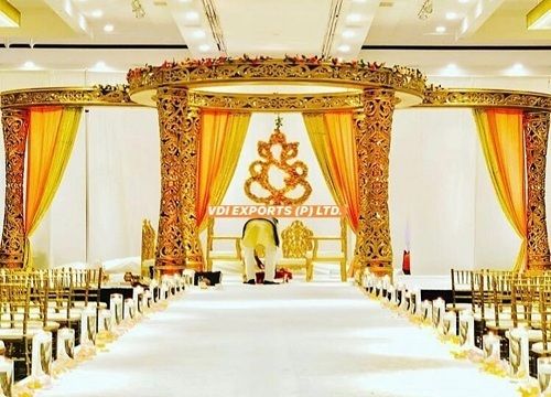 Red Yellow Golden Wedding Mandap