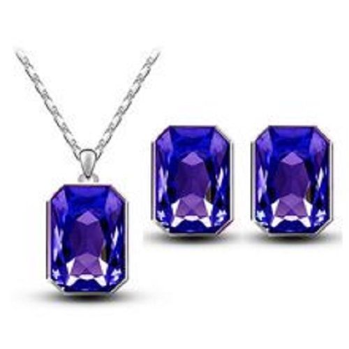 Hexagonal Crystal Necklace Set