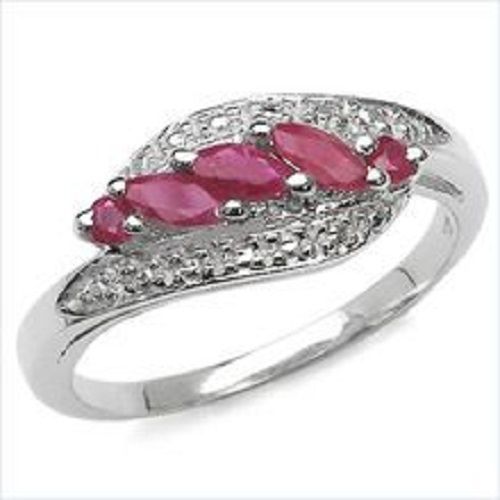 Silver Genuine Ruby Ring