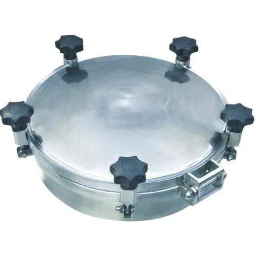 Stainless Steel Round Manway Cover - Customized Polished Finish | Rust Proof, Locking, Suitable for Industrial/Commercial Applications