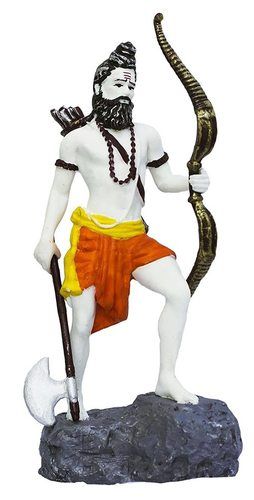 Multicolor Painted Stone Bhagwan Parshuram Statue - 1-8 Feet, Handmade Finish, Easy To Clean, Durable, Religious Theme