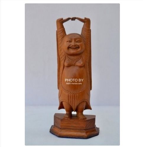 Easy To Clean Sandalwood Laughing Buddha Statue