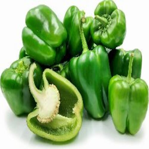 Healthy and Natural Fresh Green Capsicum - Jute and Plastic Bag Packaging, Spicy Flavor, No Preservatives, Raw Processing, Non Harmful Quality