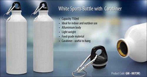 Brown Aluminium White Sports Bottle