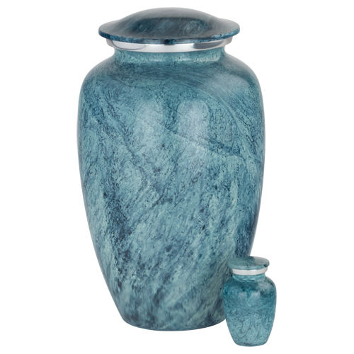 Grey Patina Enamel Finish Aluminum Cremation Urn