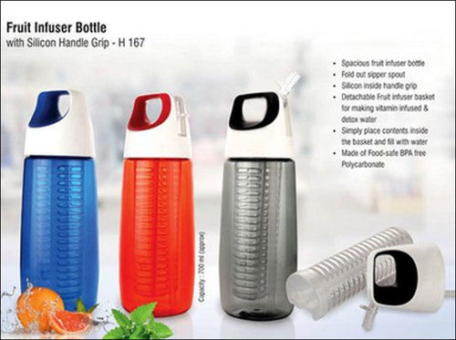 Black Fruit Infuser Bottle With Silicon Handle Grip