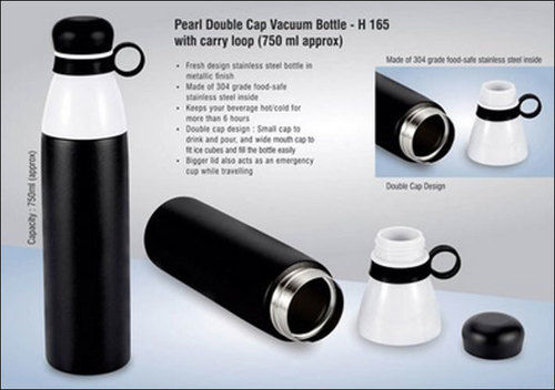 Brown Pearl Double Cap Vacuum Bottle