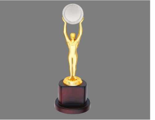 Polished Designer Metal Trophy