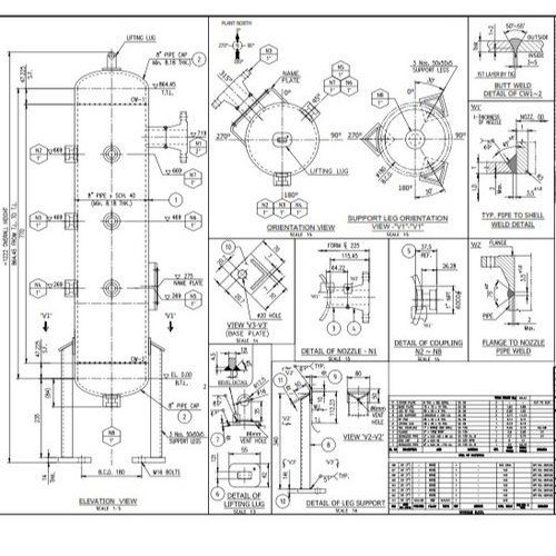 Pressure Vessel Fabrication Cad Designing Service