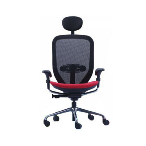 Godrej Ace Chair - Leather, 75.0 cm Width, 109.3-124.4 cm Height, 45.5-55.5 cm Seat Height | Modern Design, Handmade Artwork, Durable Steel Frame, No Assembly Required