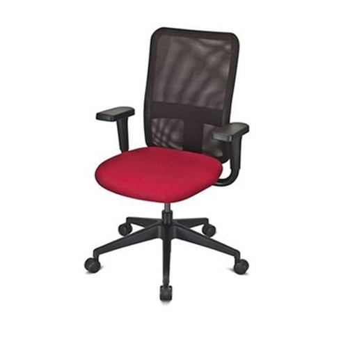 Godrej Versa Chairs - Leather, Height Adjustable 43.6-53.6 cm, Modern Black Design | Durable, Handmade, No Assembly Required