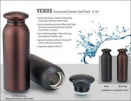 Brown Vacuumized Stainless Steel Flask