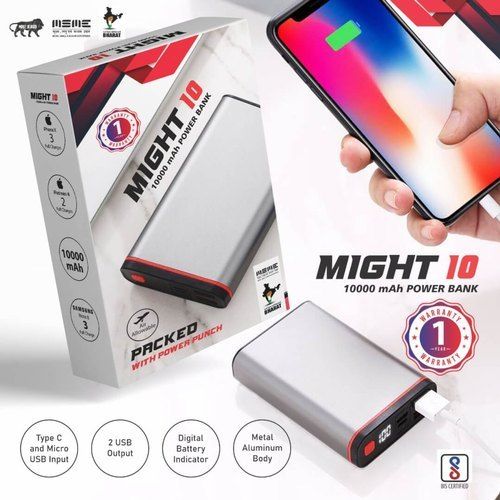 White 10000 Mah Power Bank