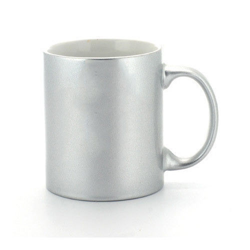 Ceramic Plain Silver Mug