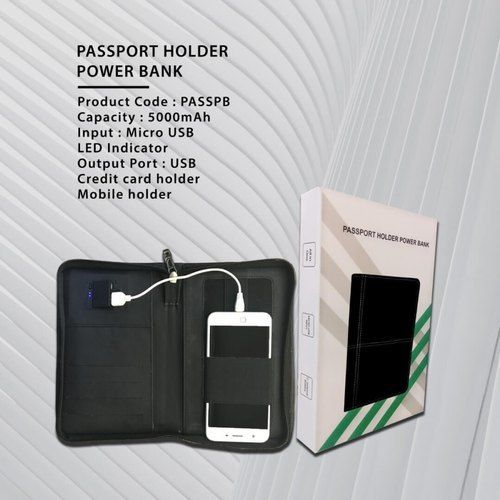 White Passport Holder 5000Mah Power Bank