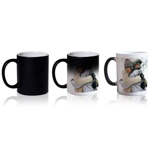 White Plain And Printed Magic Mug