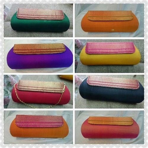 Various Colors Are Available Rectangular Shape Paithani Purse