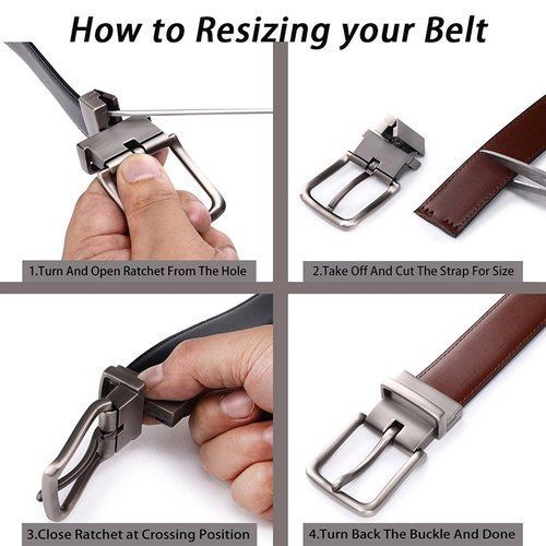 Steel Crack Resistance Reversible Leather Belt