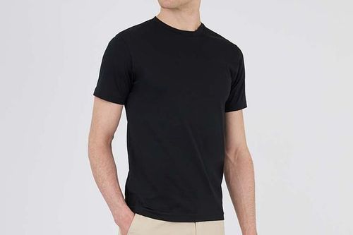 Mens Black Cotton T Shirts Gender: Male