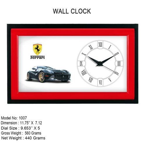 Multicolor Rectangular Promotional Wall Clock