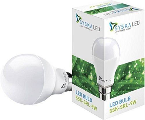 White Syska Cool Daylight 9 Watt Round Led Bulbs