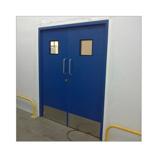 Blue Color Cleanroom Puf Insulated Doors With 2 Window Weight: 78  Kilograms (Kg)