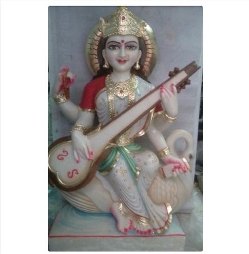 Multicolour Marble Saraswati Mata Statue