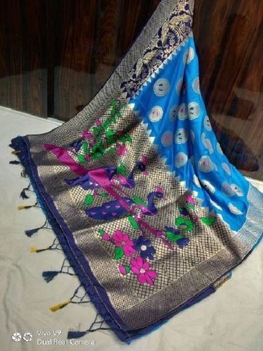 Semi Silk Paithani Brocket For Womens
