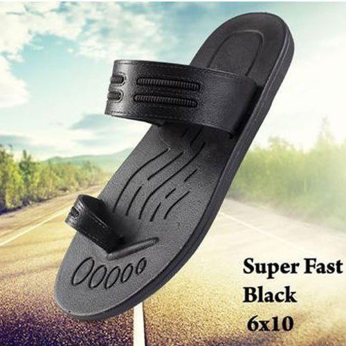 Super Fast Black Pvc Flat Slipper