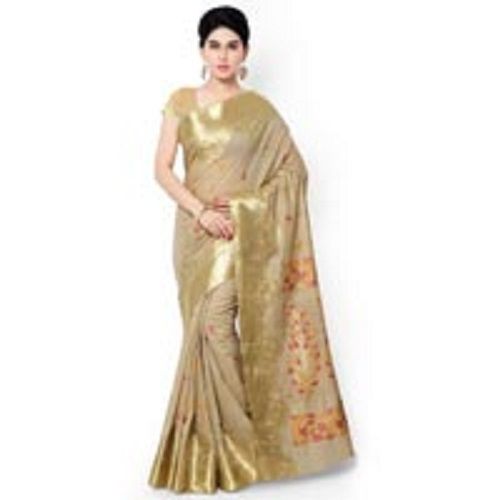 Various Colors  Are Available Cream Pure Khadi Silk Zari Saree