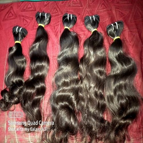 Natural Brown Indian Virgin Remy Wavy Human Hair Extensions