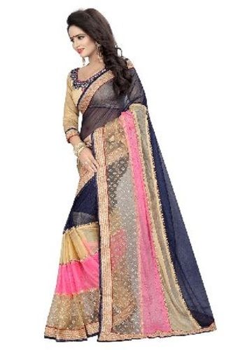 Various Colors  Are Available Party Wear Pearl Navy Sarees