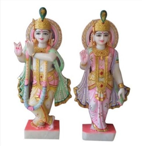 Easy To Clean 30 Inch Radha Krishna Marble Statue