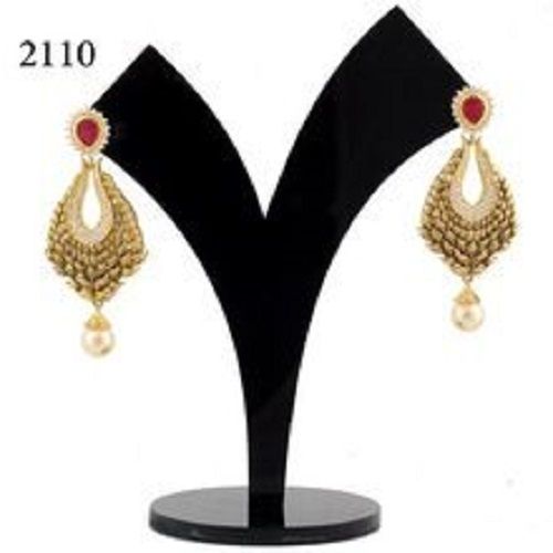 Dangle Gold Plated Pearl Drop Earring