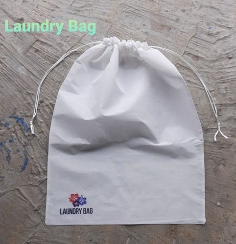 White And Off White Polyester Laundry Bags For Hotels