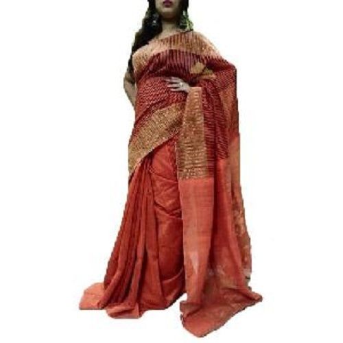 Various Colors  Are Available Brown Linen Handloom Sarees