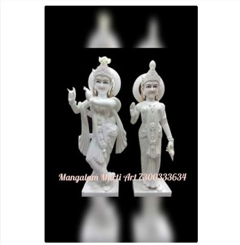 Pure White Radha Krishna Statues