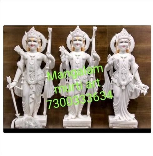 Eco-Friendly Pure White Ram Darbar Marble Statue