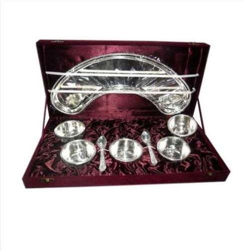 Silver Dinner Set with Moon Tray