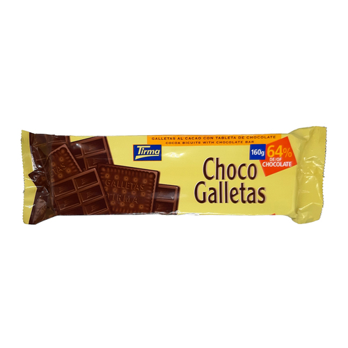 Tirma Choc Galletas Biscuits Chocolate Bar 160Gm - Color: White