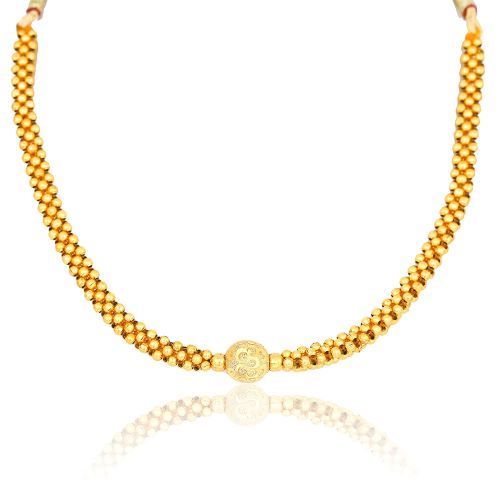 Closely-placed Golden Balls Thick Thushi Necklaces