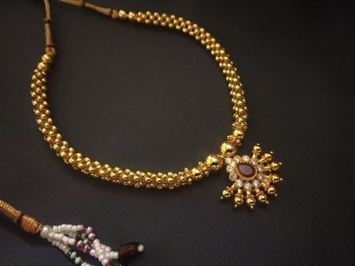 Closely-Placed Golden Balls Thick Thushi Necklaces Gender: Women'S