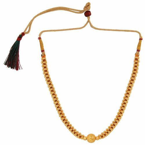 Closely-placed Golden Balls Thick Thushi Necklaces