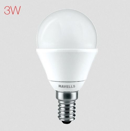 White Havells E14 Base Led 3 Watt Ball Lamp