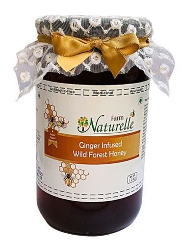 Real Ginger Infused Forest Honey (1 Kg Big Glass Bottle)