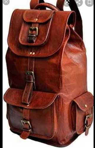 Brown Polished Leather Bags