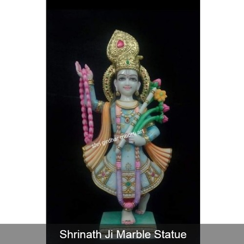 टिकाऊ भगवान श्रीनाथ जी संगमरमर की प्रतिमा